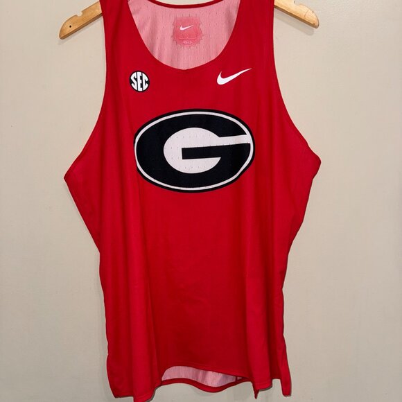 Nike Pro Elite Team Issue UGA Georgia Track Singlet Running SEC USA Men's L NEW - Picture 2 of 11